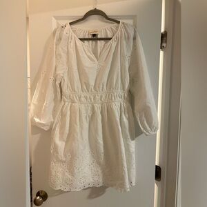 Universal Thread White Long Sleeve Eyelet Dress size medium